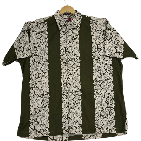Tommy Hilfiger Hawaiian short sleeve Tiki floral size medium - Picture 1 of 13